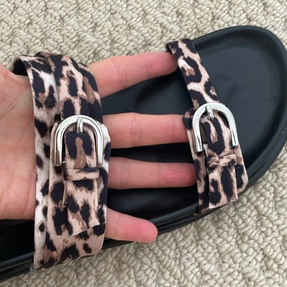 NWT Zara  Sandals with Wide Straps Animal Print size 39 - Picture 5 of 6